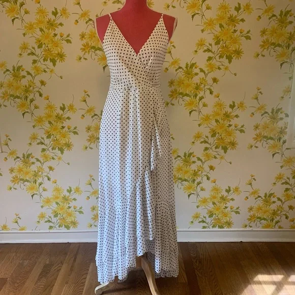 Sold 🎈Polka dot ruffle maxi slip dress size M - Picture 3 of 12
